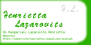 henrietta lazarovits business card